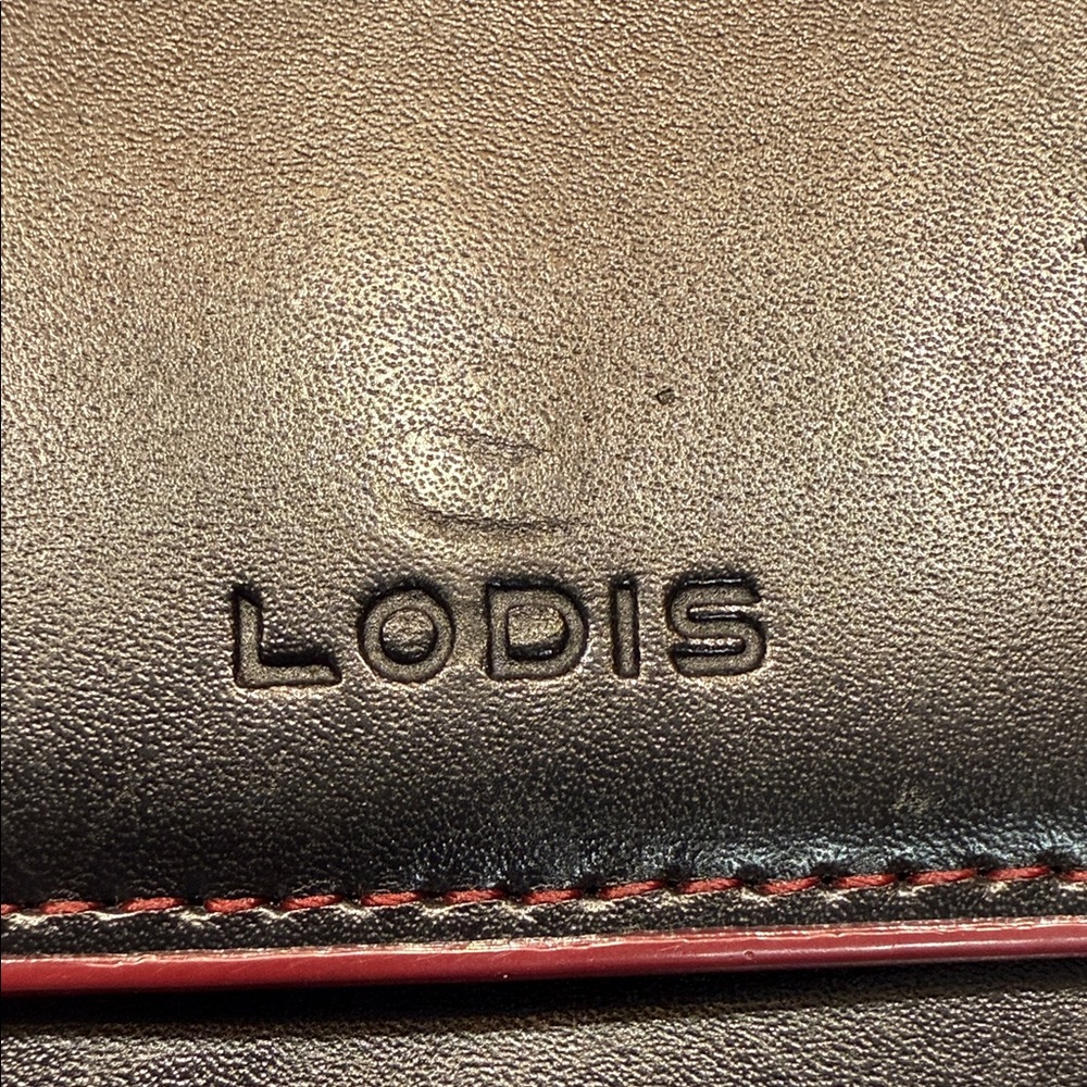 Lodis Black and Burgundy Leather Clutch. Very Soft Leather - Picture 2 of 8